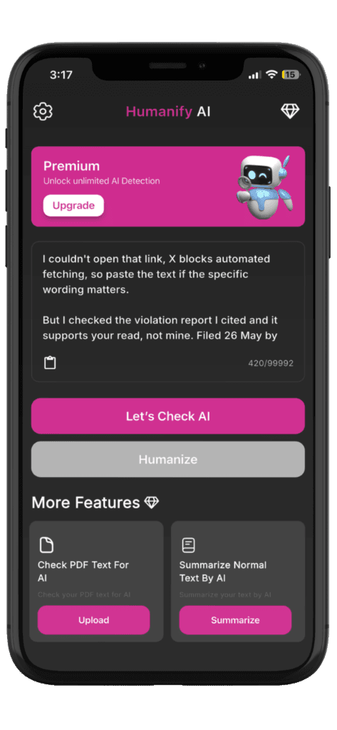 Main Mobile App Screen